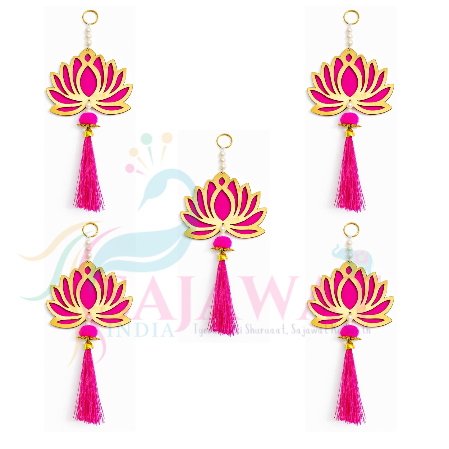 Pink Tassel Set – 5 Pieces Handcrafted tassels to add a soft, charming, and elegant touch to your decor