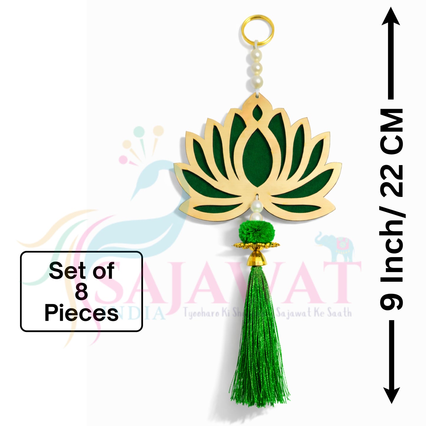 Green Tassel Set – 5 Pieces Handcrafted tassels to add freshness and a natural, calming touch to your decor