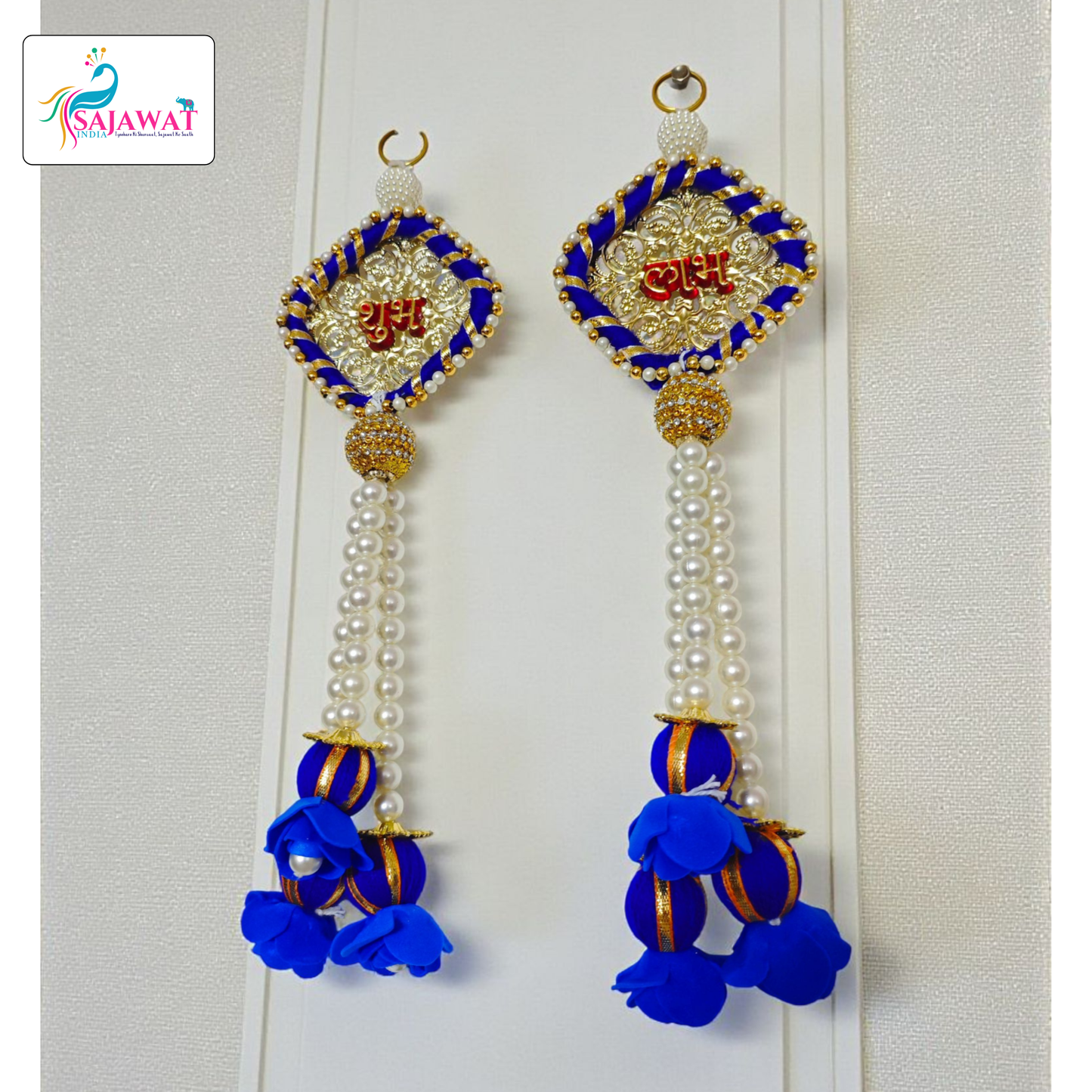 White Pearl Pink Shubh Laabh Pearl Hanging