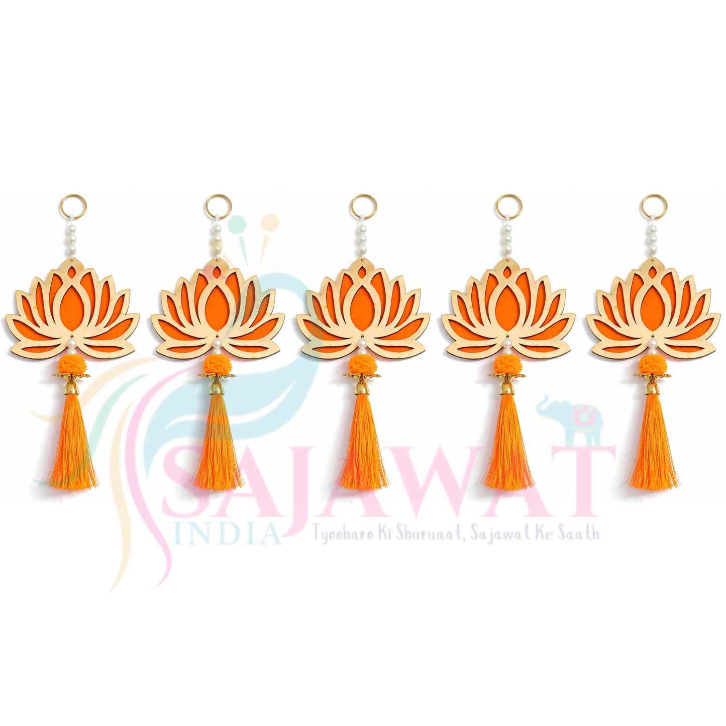 Orange Tassel Set – 5 Pieces Handcrafted tassels to add warmth and style to your decor