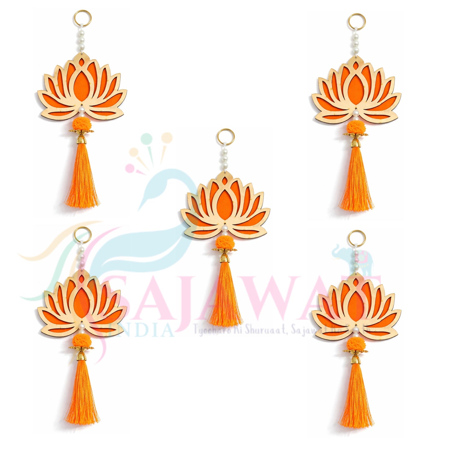 Orange Tassel Set – 5 Pieces Handcrafted tassels to add warmth and style to your decor