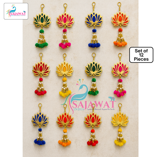 12 Piece Lotus Guchha Set Multicolor